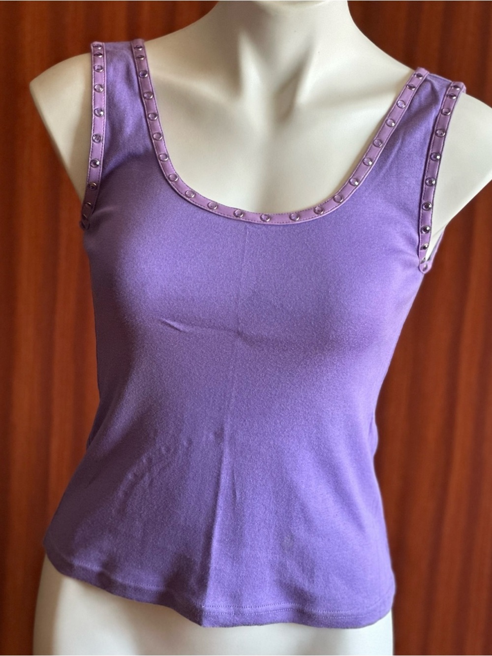Vintage Tank Top AWAKE with silver studs along the neckline and straps, size M